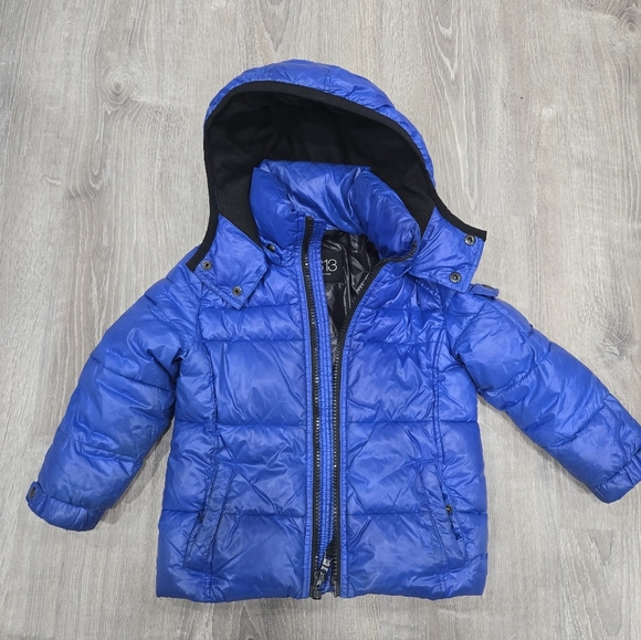 S13 Cobalr Blue Quilted Hooded Puffer Jacket Size 4-5 - Picture 1 of 4